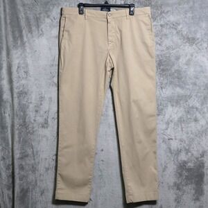 Masons New York Pants Mens 38x33 Beige Chino Straight Preppy Made In Bulgaria